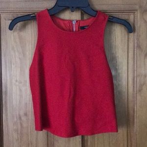 High-neck razor-back crop top